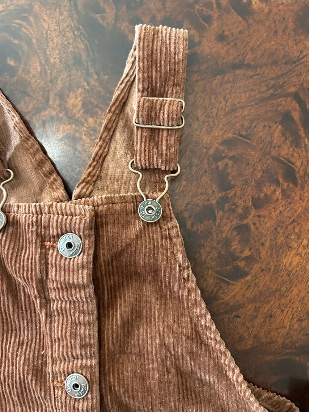 NWT Oshkosh B’gosh Girls Jumper Overall Dress Brown Corduroy Cottage Core 4T